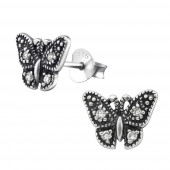 Cercei din argint in forma de fluture cu zirconii model DiAmanti DIA30802